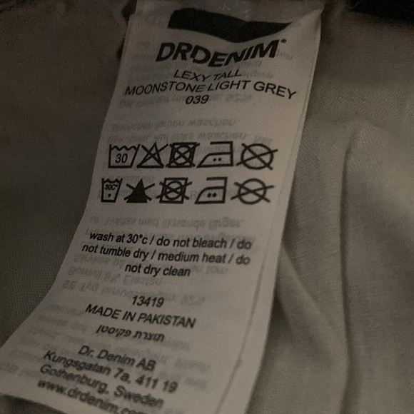 DR.DENIM Lexy tall women’s jeans XL moonstone light gray skinny - Picture 4 of 9